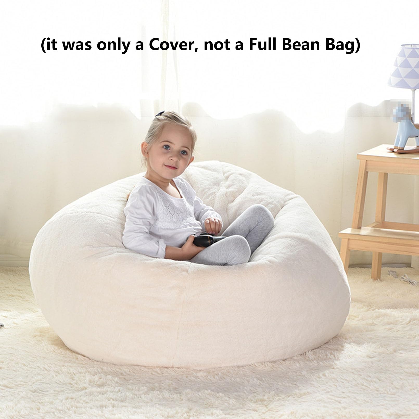 Housse de Pouf Sans Rembourrage en Lin Doux - Protection avec Fermeture Éclair pour Enfant, Adulte, Adolescent (Vert