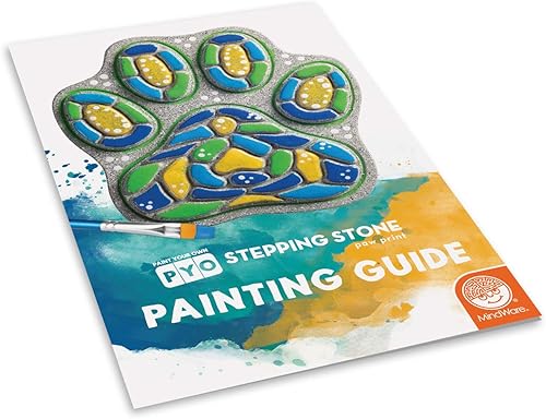 Miniatura 5 de MindWare Pinta tu propia piedra escalonada huella de pata - Pinta tus propias piedras de paso para niños, kit de manualidades incluye pintura,