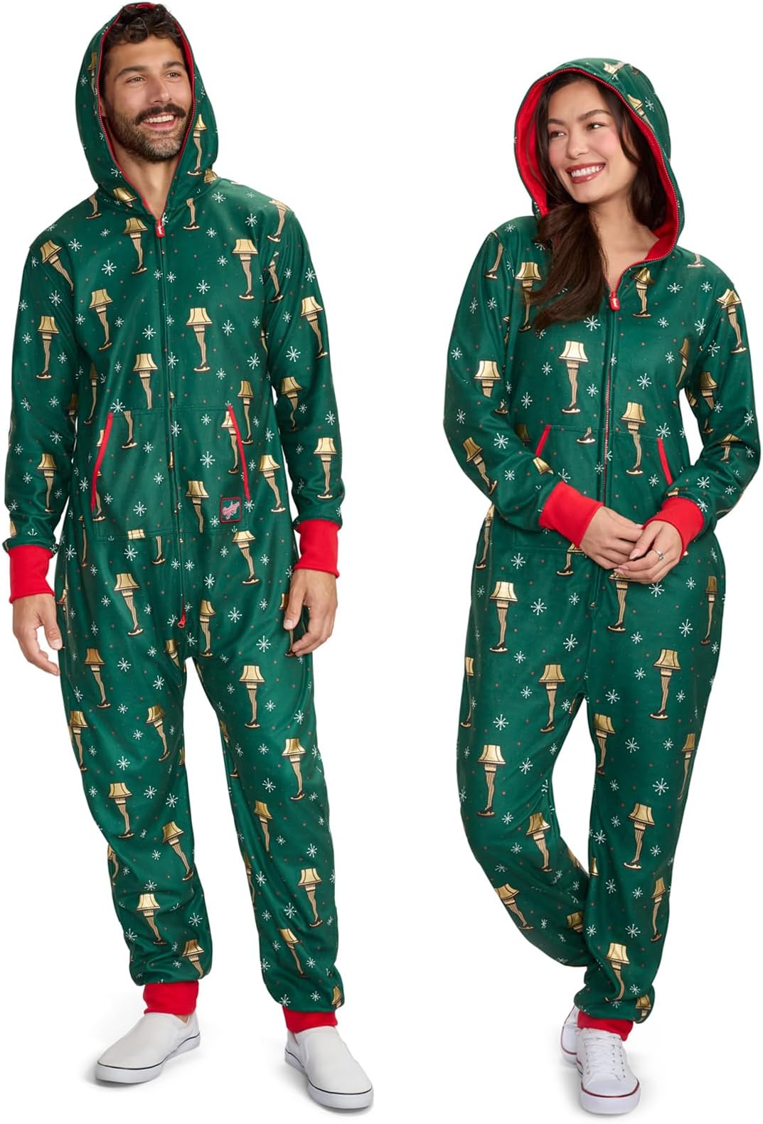 Christmas Onesies for Adults - Comfy Unisex Matching Holiday Jumpsuits with Convenient Pockets