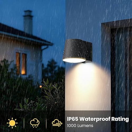 Miniatura 7 de Luz de porche para exteriores, carga híbrida (CAsolar), luces de aplique para exteriores, 3 CCT, sensor de movimiento PIR, 1000 lm regulable para