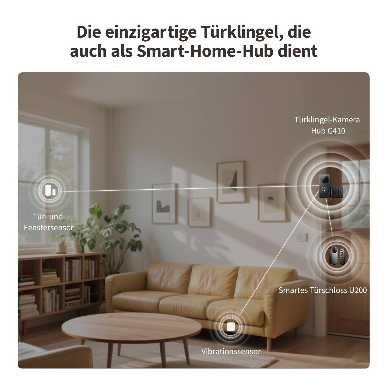Aqara Smart Türklingel Kamera G410 mit Chime, 2k, Homekit-Sicherheits-Video, 2-Wege Audio, Integrierte Matter Hub, drahtlos/draht, unterstützt Apple Home, Google, Home-Assistant, 2.4G/5GHz WLAN, Grau