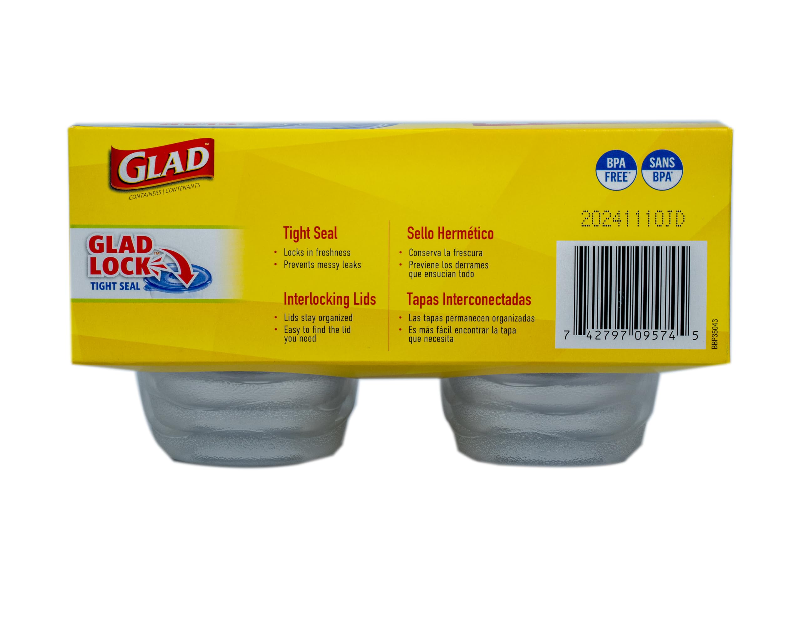Glad Ware – Lot de 8 mini récipients alimentaires ronds pouvant contenir jusqu'à 113,4 g de nourriture | Conteneurs de 113,4 g avec couvercles, 8 pièces