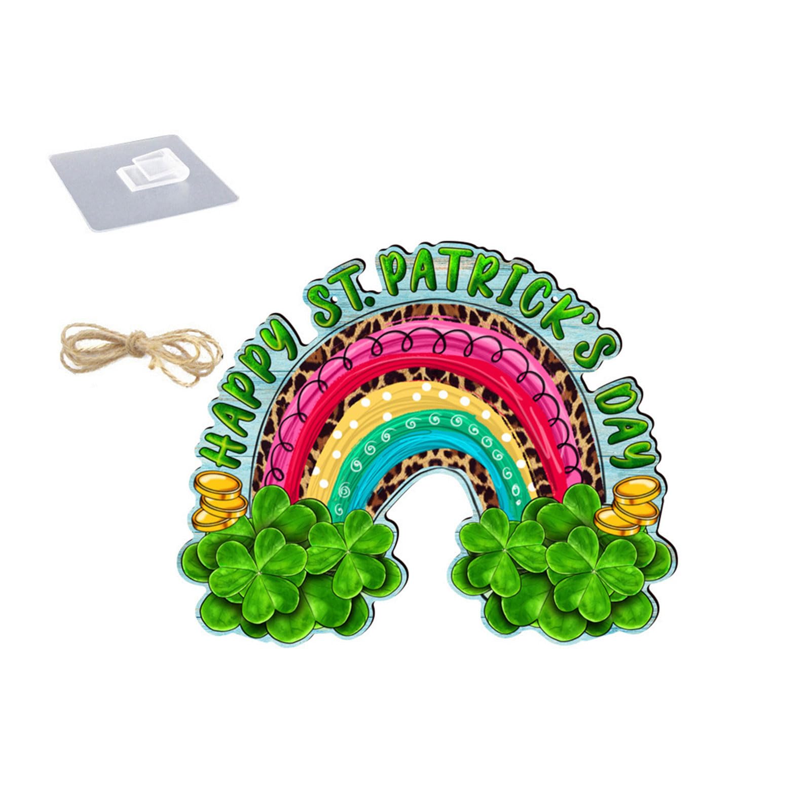 Hsioluted Patricks Day Welcome Sign Leprechaun Hanging Front Door Plaques Porch Welcome Sign Holiday Party Decoration Hanging Plaques