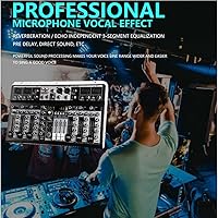 Vista 6 de Mezclador DJ 8 canales Mezclador de audio profesional Mezclador de interfaz de audio USB Bluetooth mezcla 48V Phantom Power Stereo Sound Board