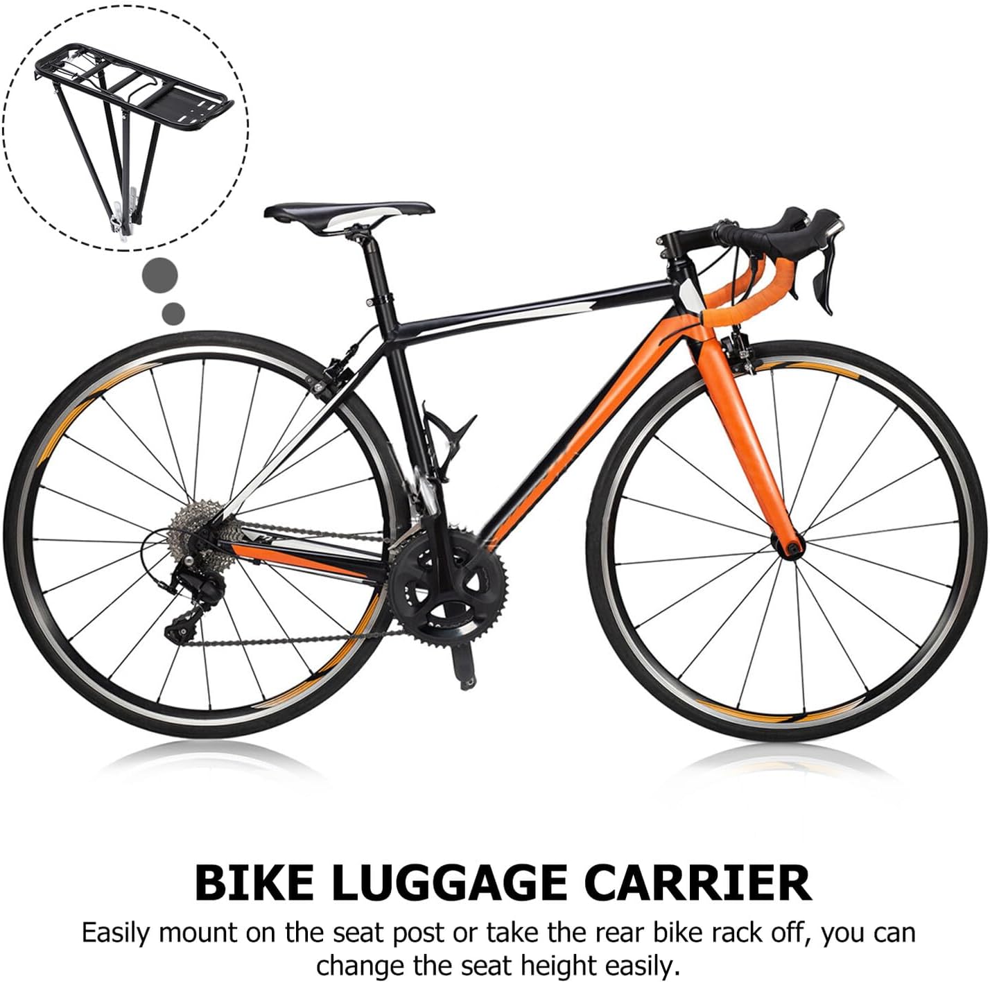 Artibetter Aluminum Alloy Bicycle Rear Luggage Cargo Rack Bike Carrier Sturdy Rear Bike Rack for Mountain Bicycles Cycling Cargo Holder Suitable for Commuting and Touring