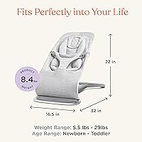 Vista 3 de Ergobaby Evolve - Asiento mecedora 3 en 1 para bebé, mecedora ajustable multiposición para bebés y silla para niños pequeños, tejido de punto suave