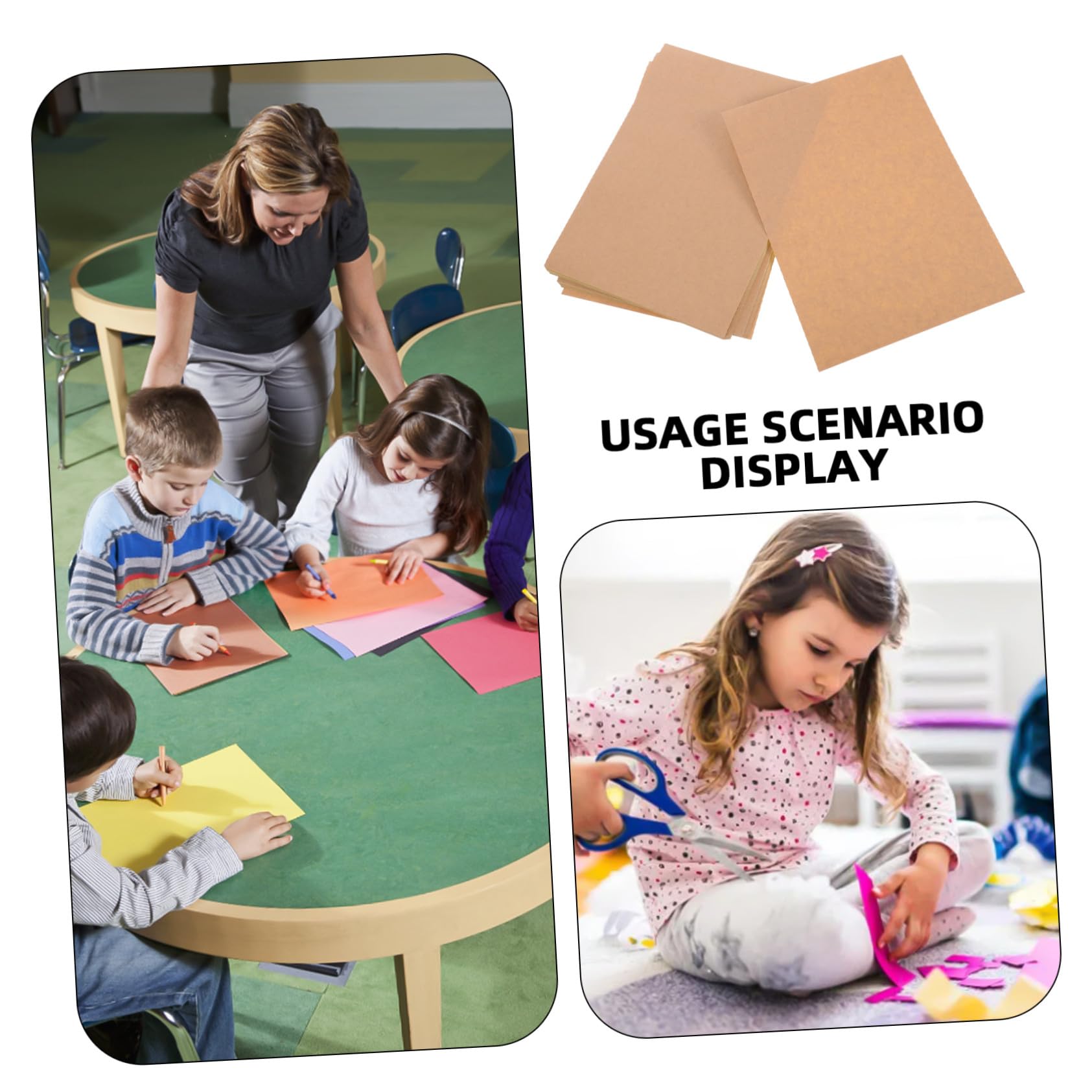 50fogli Carta Adesiva Kraft Stampabile Etichette Adesive Autoadesive in Carta Kraft per Stampante Etichette di Adesiva