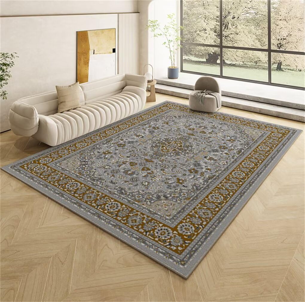 Tapis de chambre vintage gris pour créer un coin cosy et élégant