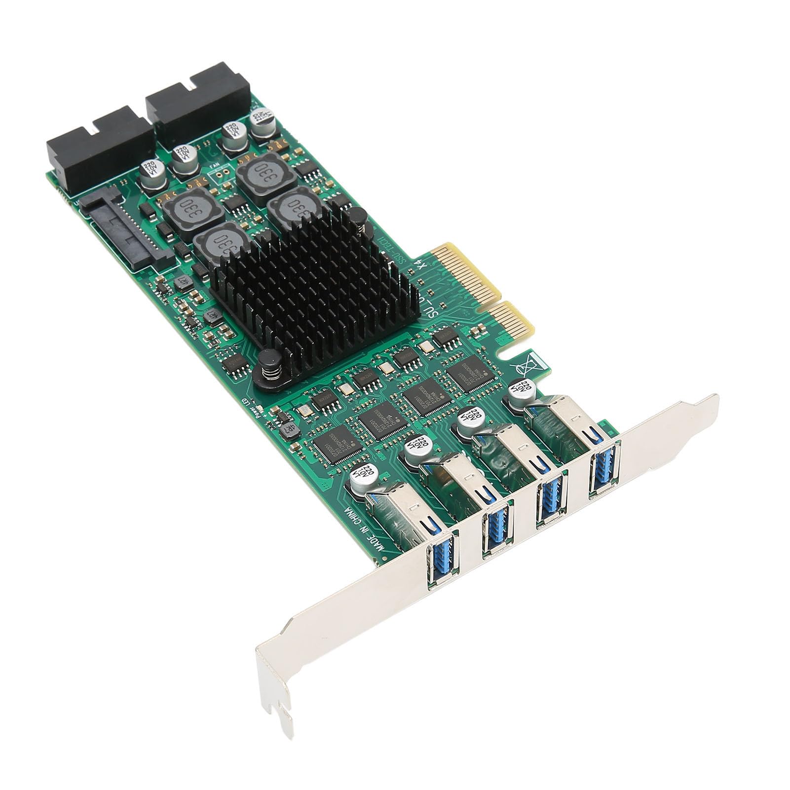 Karta Adaptera PCIE na USB3.0 Niezawodna 4-kanałowa Szybka Karta rozszerzeń PCIE na USB3.0 dla Systemów Xp, ESxI itp. na .0