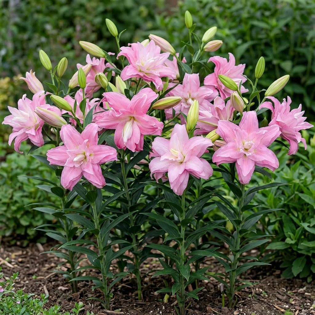 Bulbi Fiori Perenni da Esterno - 10 Bulbi di Giglio Rosa Pastellfarben - Piante e Fiori Esclusivi dall'Olanda - per Giardino, Vasi e Balcone (non semi, non artificiali)