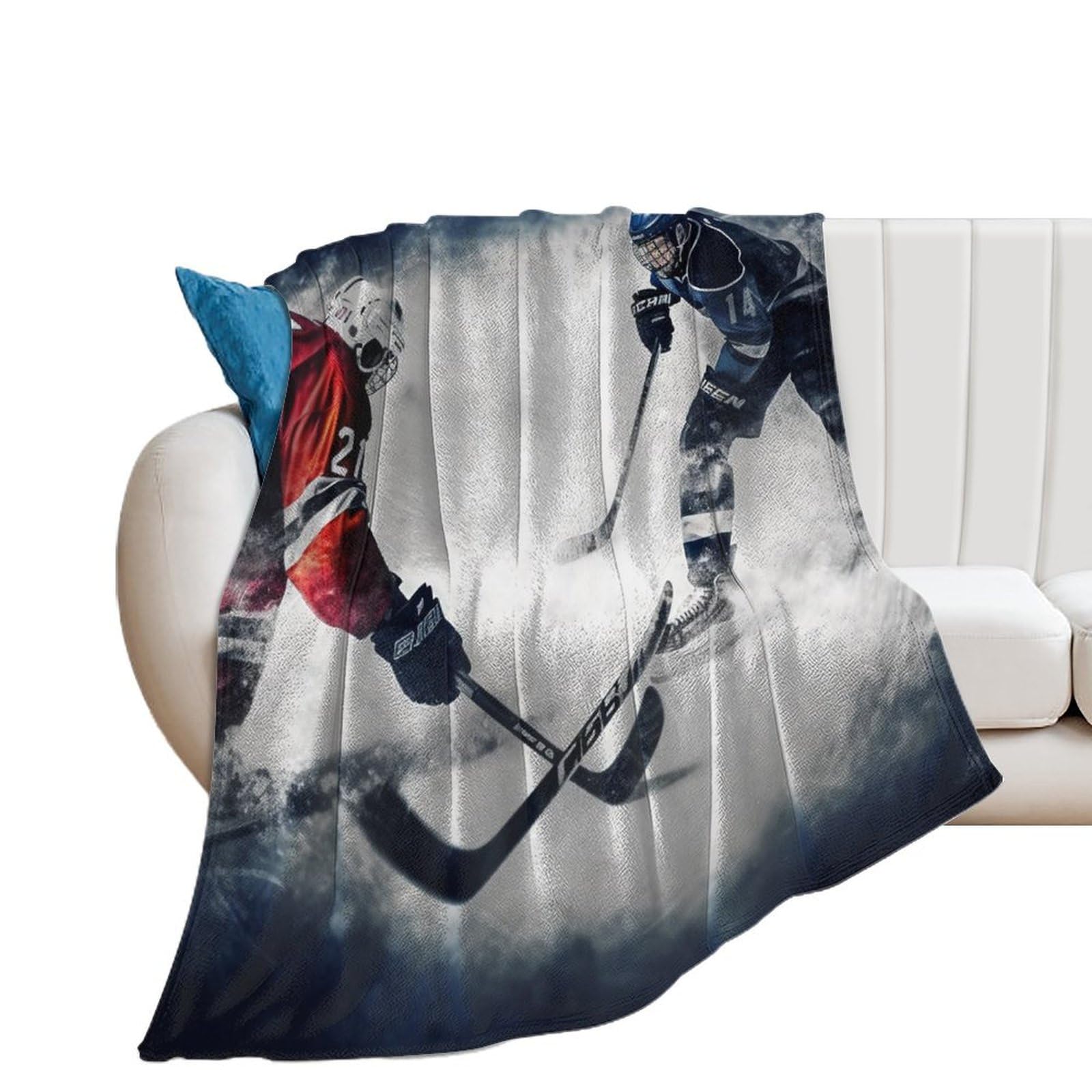 Couverture de hockey sur glace en flanelle confortable, cadeau idéal pour femme
