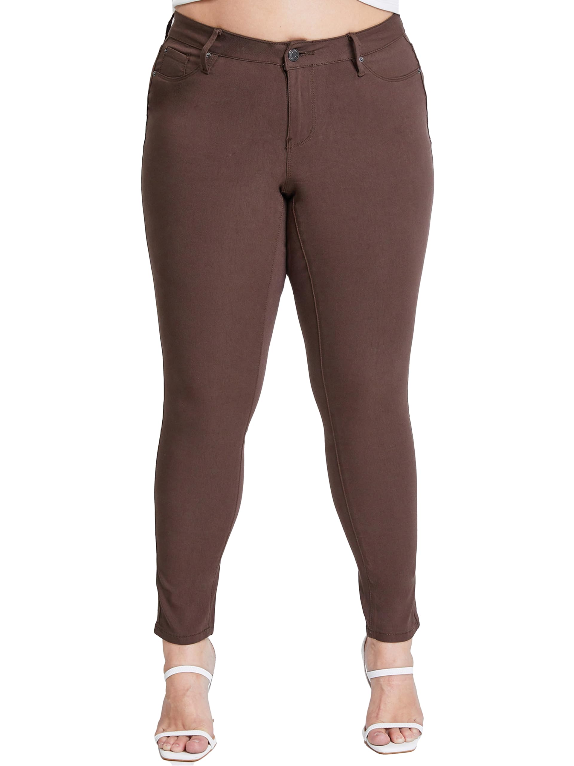 YMI Women's Hyperstretch Skinny Work Casual Mid-Rise Pants