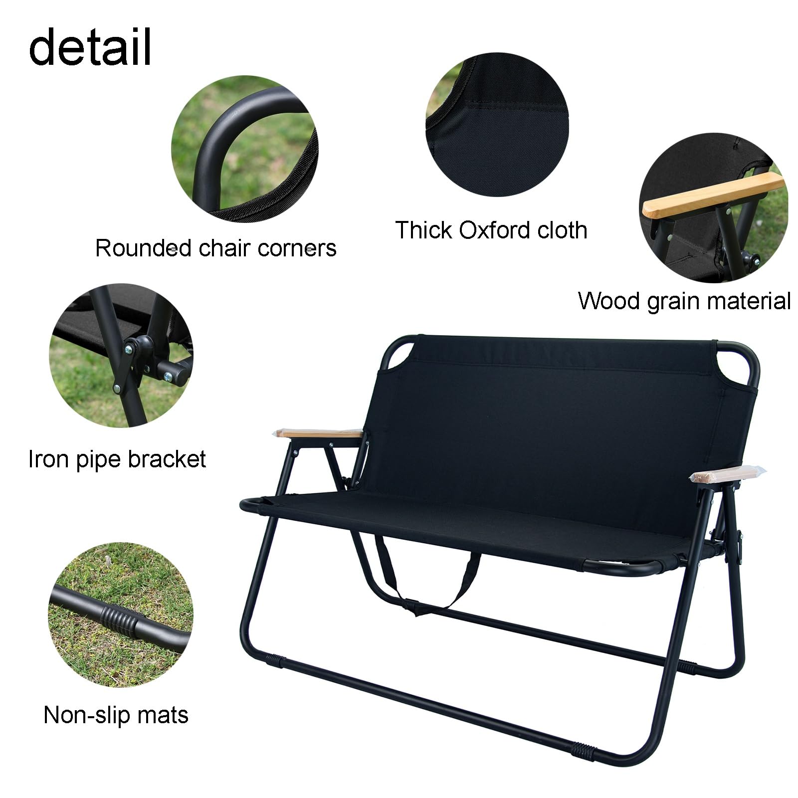 Chaise pliante portable pour le camping et la pêche, légère et confortable avec sangle réglable pour les événements en plein air et les réunions de famille