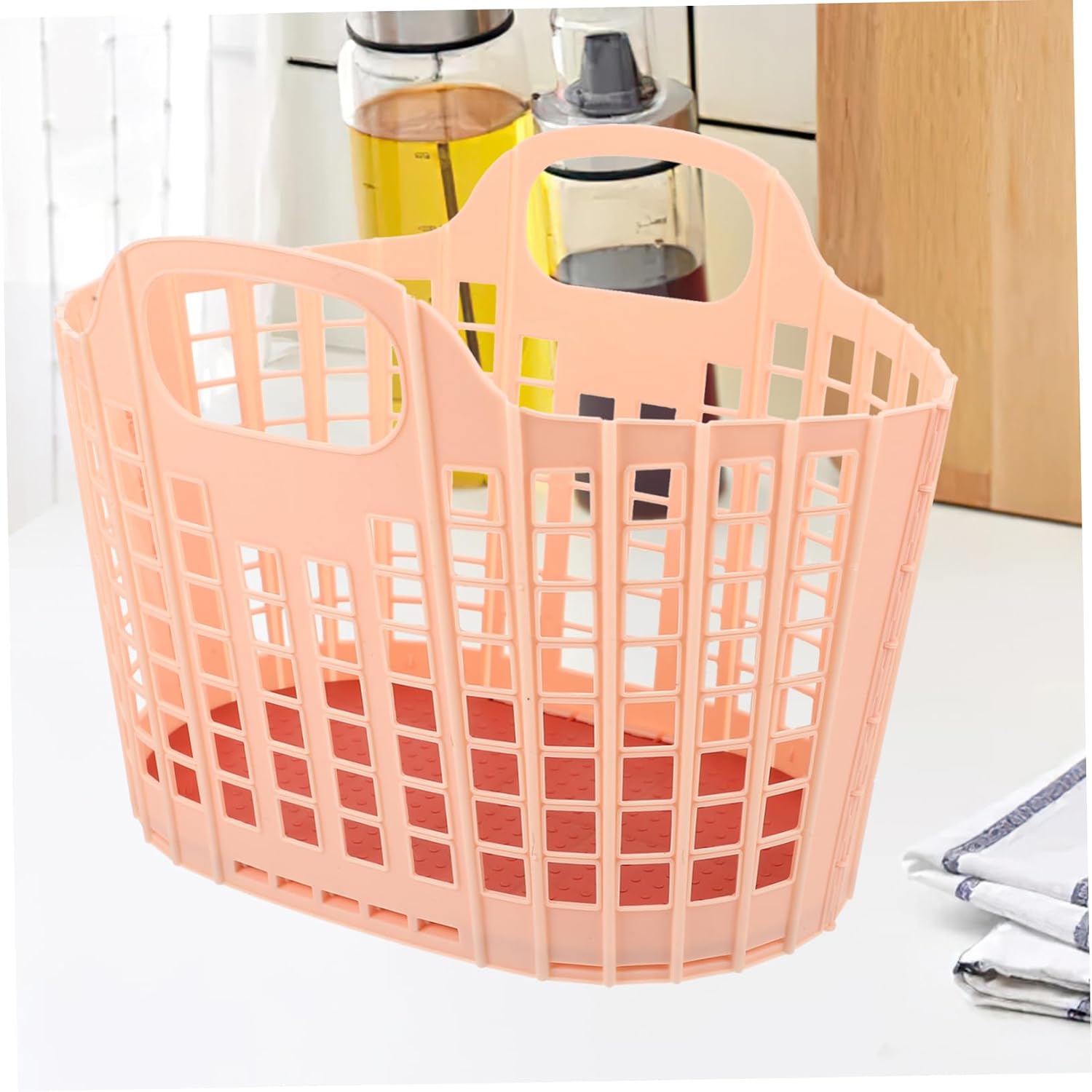 Hemobllo 2Pcs Collapsible Handheld Vegetable and Fruit Basket Draining Storage Basket Sturdy Material for Kitchen and Outdoor Use