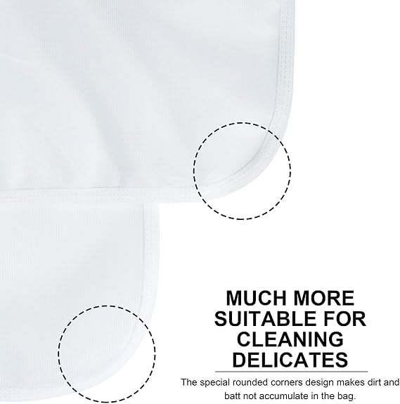 TENRAI Delicates Laundry Bags, Bra Fine Mesh Wash Bag for Underwear, Lingerie, Bra, Pantyhose, Socks, Use YKK Zipper, Have Hanger Loops, Small Openings (White, 3 Small)