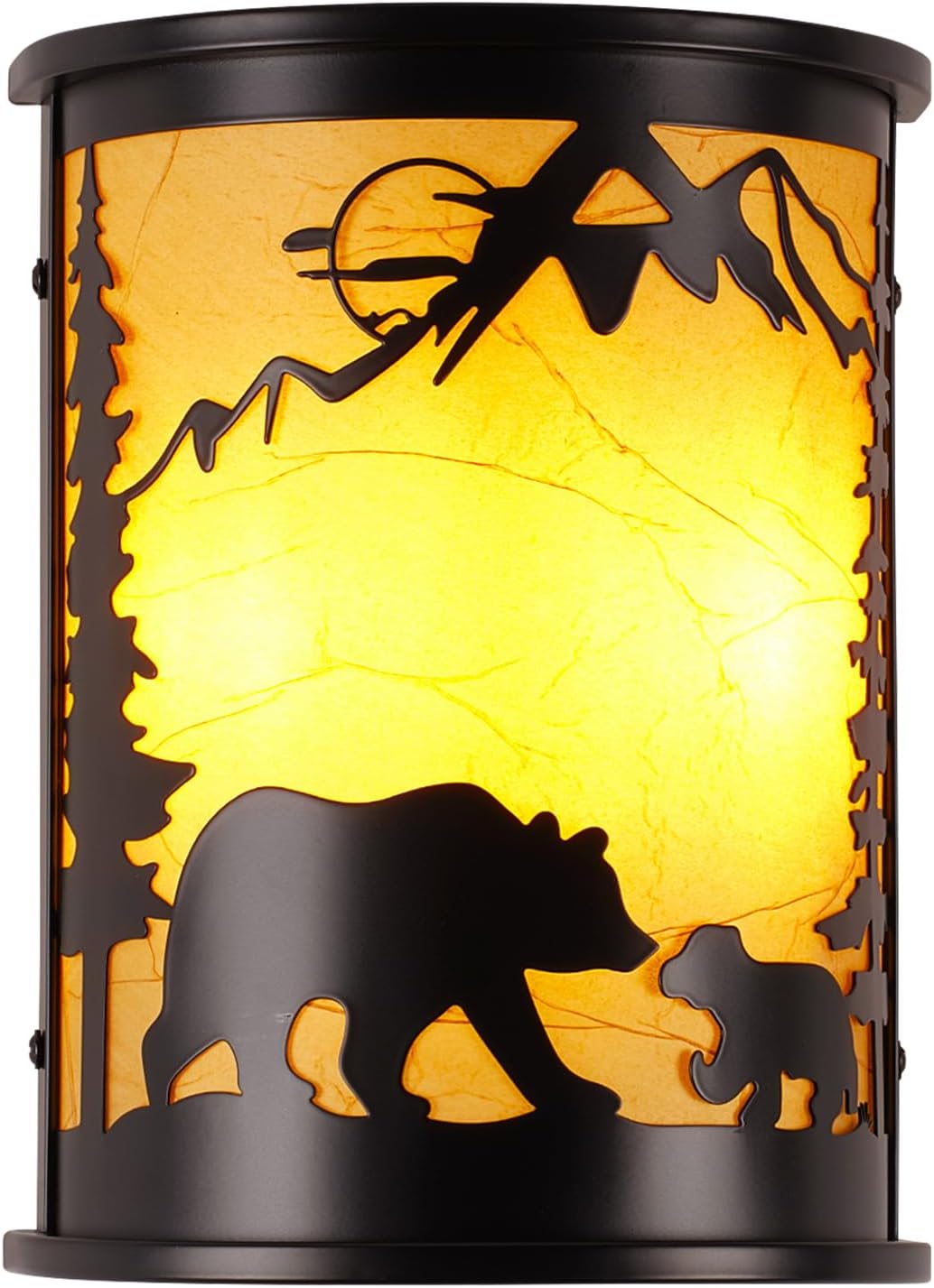 Rustic Deer Wall Sconces, 2 Light E12 Base Modern Farmhouse Wall Lamp for Bedroom, Living Room, Hallway, Stairway, Headboard, Porch, Cabin -9 .4”H* 7”‎W*4.6”‎ D