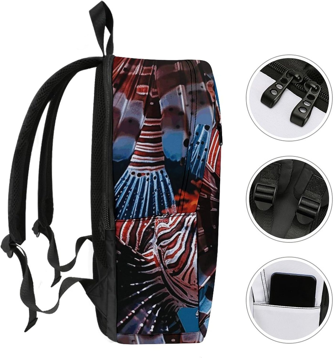 Fish in Fish Tank Travel Backpack for Women Men 2 Compartment Laptop Backpacks Laptop Bag Casual Daypack image 3