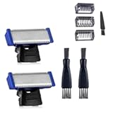 2PCS Shaver Replacement Heads Compatible with Micro Touches Solo Trimmer Bundle with 3 Hair Guards Combs