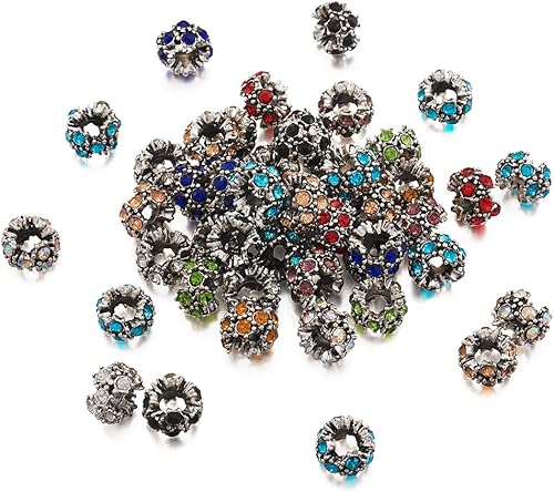 Vista 46 de Beathoven Cuentas europeas de diamantes de imitación tibetanos aptos para hacer pulseras de joyería europea, dijes, collares, dijes de colores Barrel