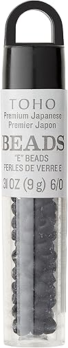 Miniatura 3 de Paquete de 12 Cuentas de vidrio japonés negro mate Toho, 60
