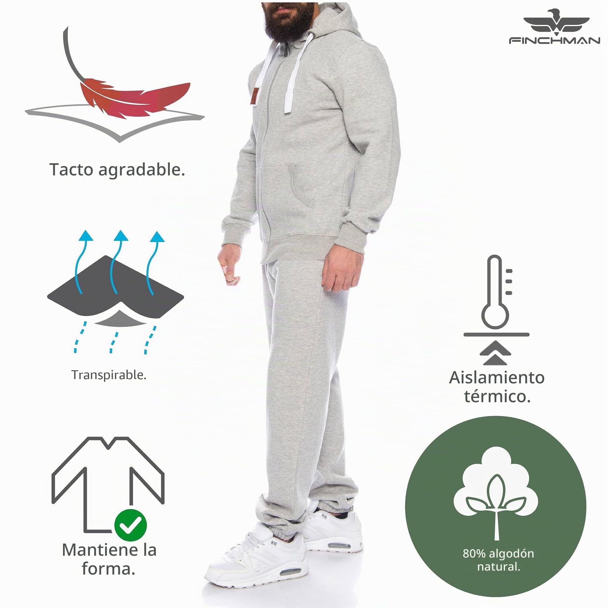 Finchman Finchsuit 1 - Conjunto deportivo para hombre FMJS135 gris XXXL