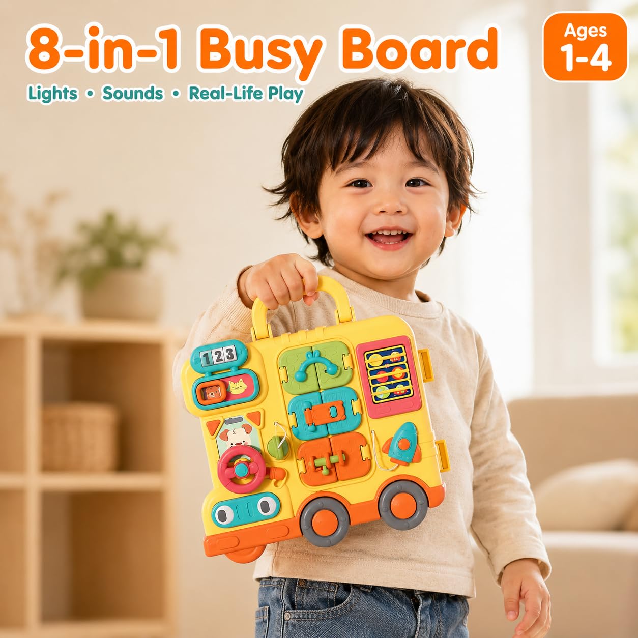 8-in-1 Musical Busy Board for Toddlers -2