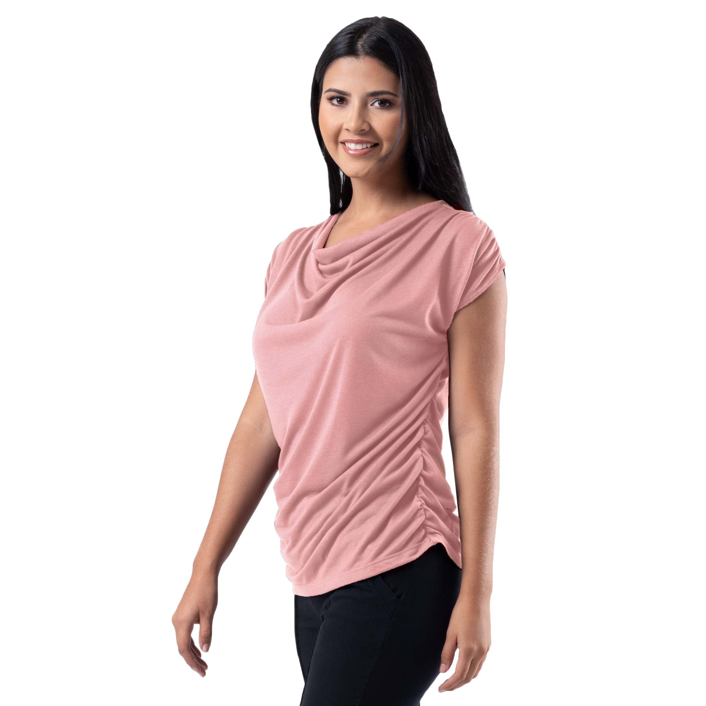 Wright's Top de Punto Sin Mangas con Cuello Drapeado Tnica para Mujer