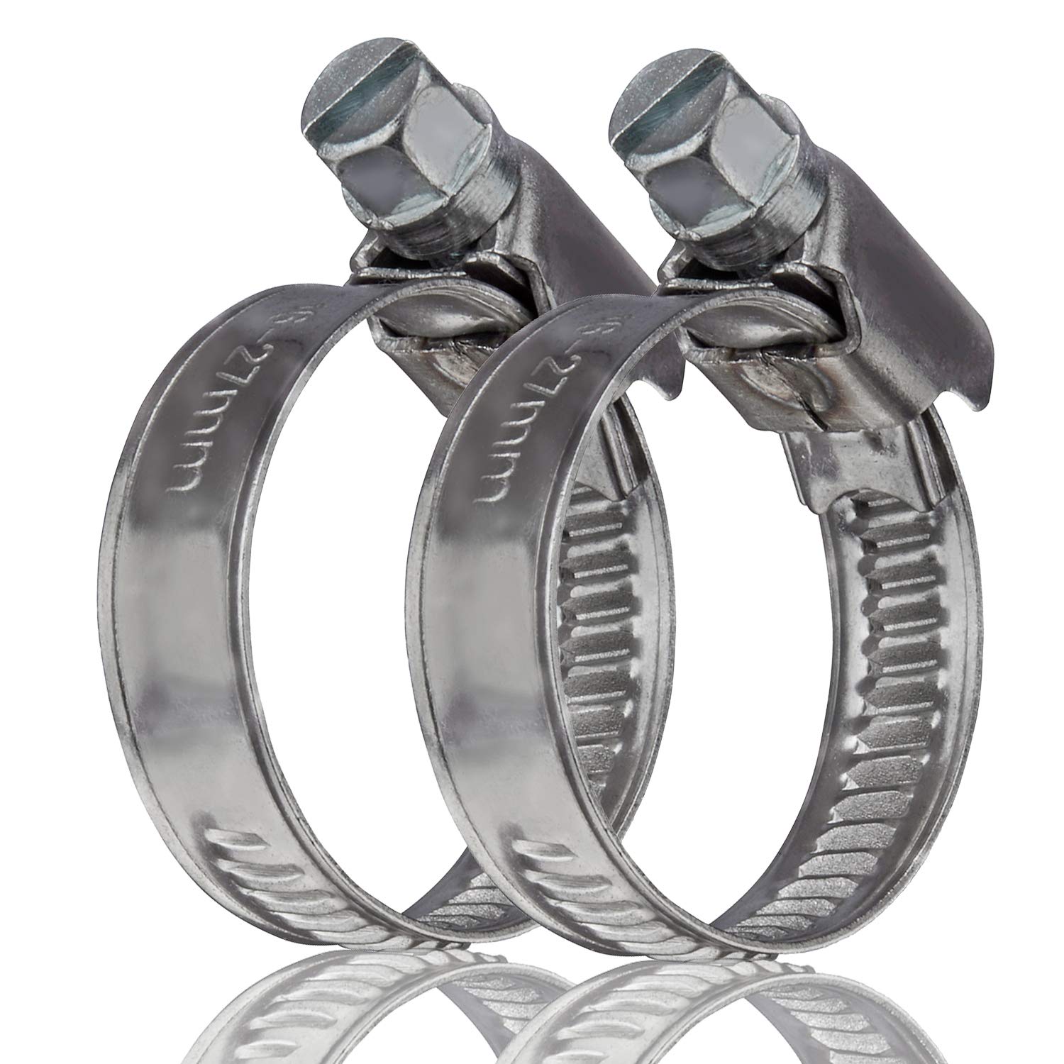 GARSIDURO® Schlauchschellen Edelstahl | 16-27mm [2 Stück] | Profi W5 Schlauchklemme | Schlauchschelle geeignet für die Waschmaschine oder als Gartenschlauch Schellen & Pool Schlauchschellen