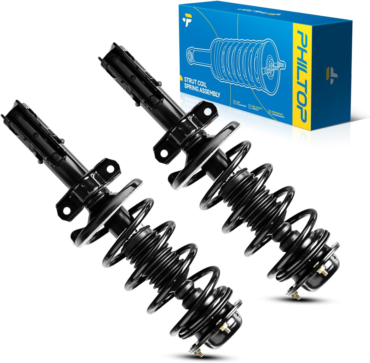 PHILTOP Front Complete Struts Shock Absorber for Cobalt 2005-2010, G5 2007-2009, HHR 2006-2011, Quick Suspension 172179L 172179R, Struts with Coil Spring Assemblies SAA821 2 PCS