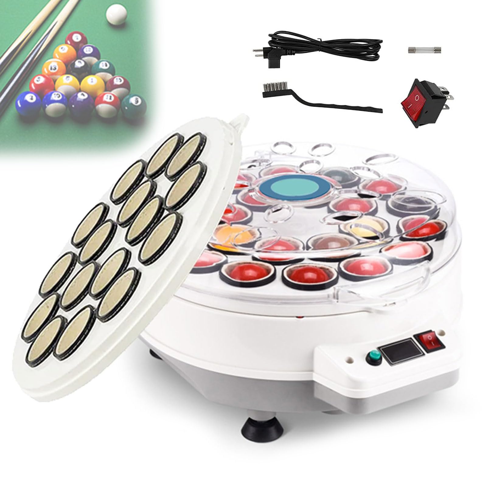 Pulidora de bolas de billar automática de 16 bolas para limpiar y cuidar tu mesa