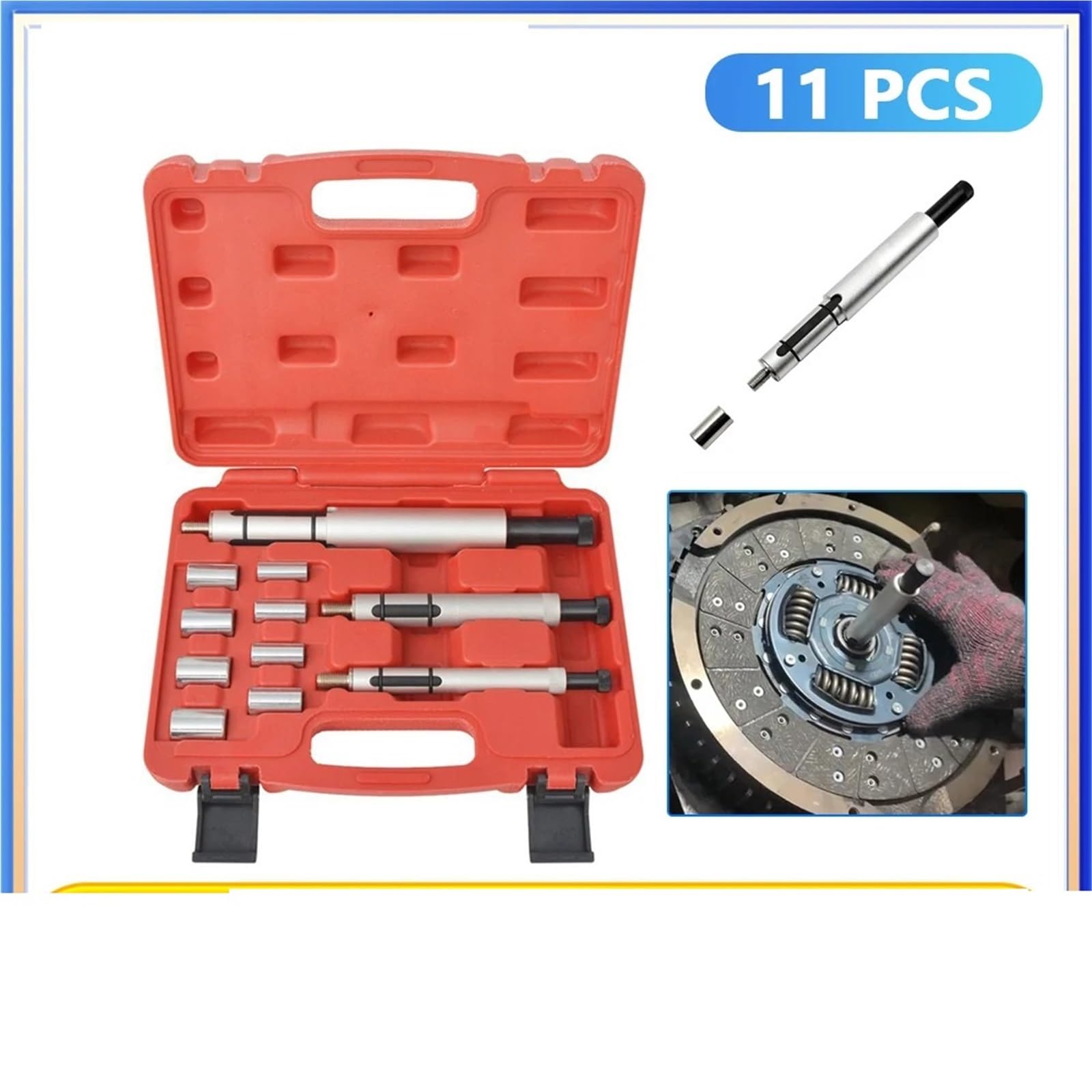 Sets para embrague para coche Embrague Asamblea Kit 11 Herramientas Alineación Eje Centrador Embrague, Herramienta De Desmontaje E Instalación, Corrección Orificio Con Estuche Almacenamiento.