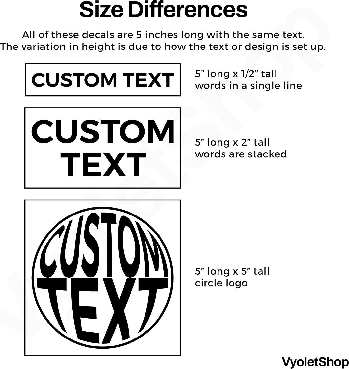 Custom Vinyl Decals - Any Text