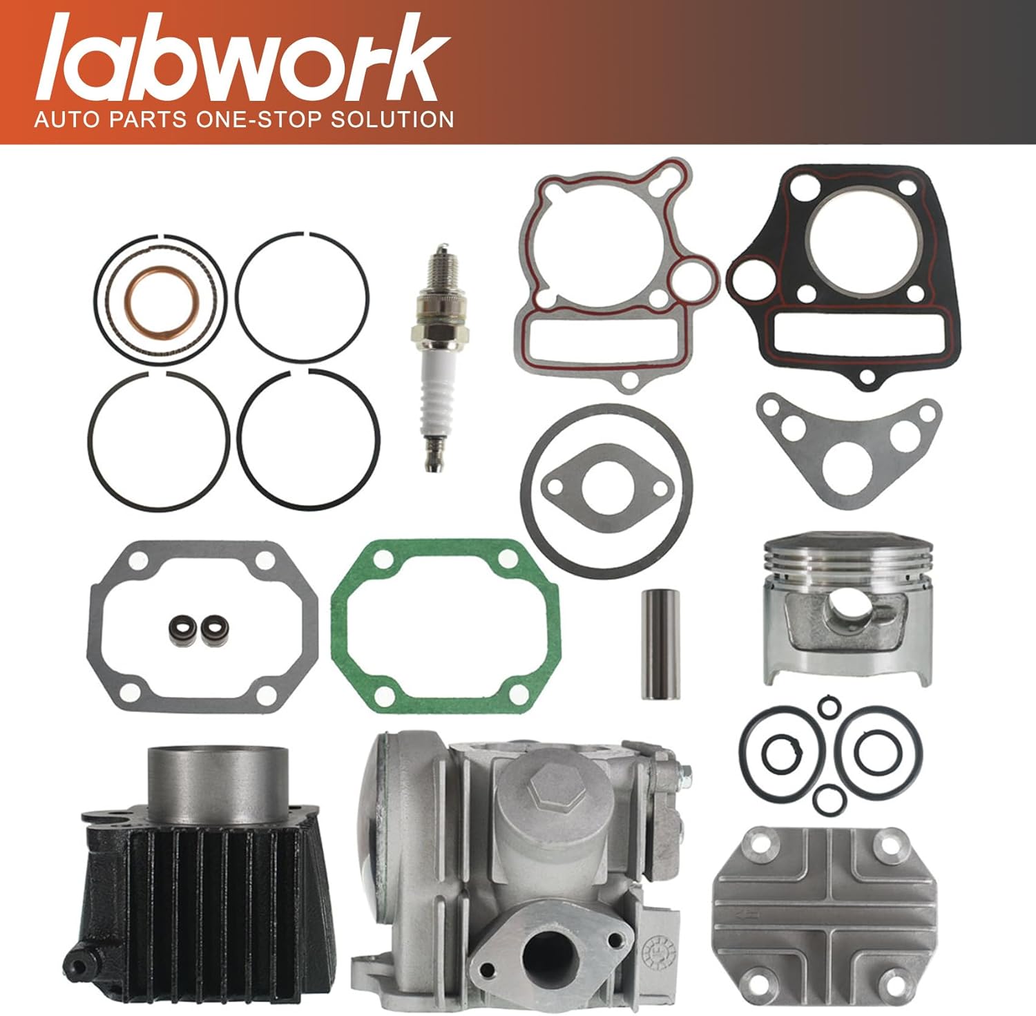 labwork Cylinder Head Piston Gasket Kit Replacement for Honda CRF70 ATC70 XR70 TRX70 XL70 SL70 CT70