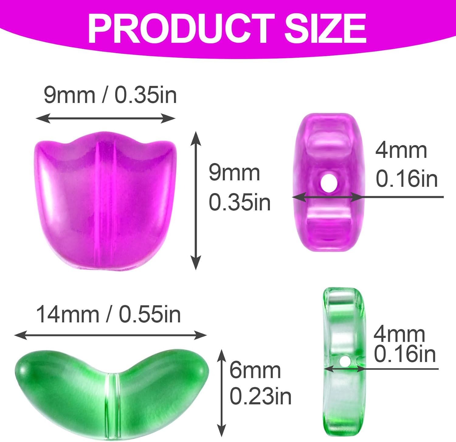 160pcs Tulip Floral Beads, Translucent Handcrafted Crystal Glass Flower Beads for Necklaces Earrings Bracelets Jewelry Making, Colorful DIY Jewelry Supplies for Wedding Valentines Birthday - Image 2