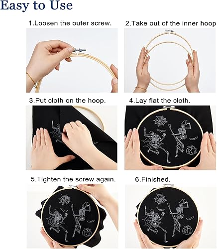 Miniatura 9 de Kit de bordado de Halloween para adultos principiantes, kit de punto de cruz estampado para adultos principiantes, divertido kit de iniciación de