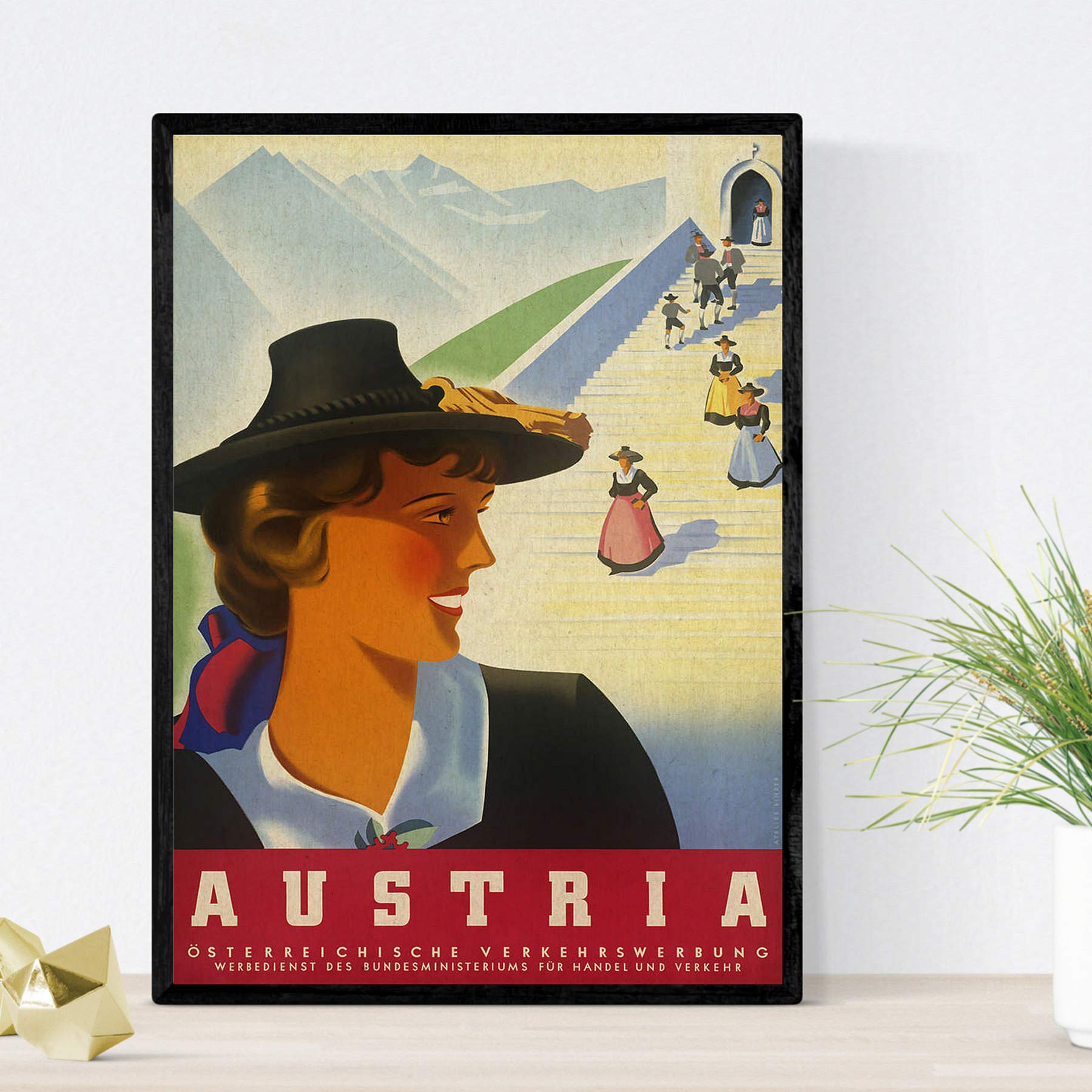Nacnic Vintage Poster Vintage Poster European mountains. Austria trip. A3 size, 42L x 29.7W cm - Image 2