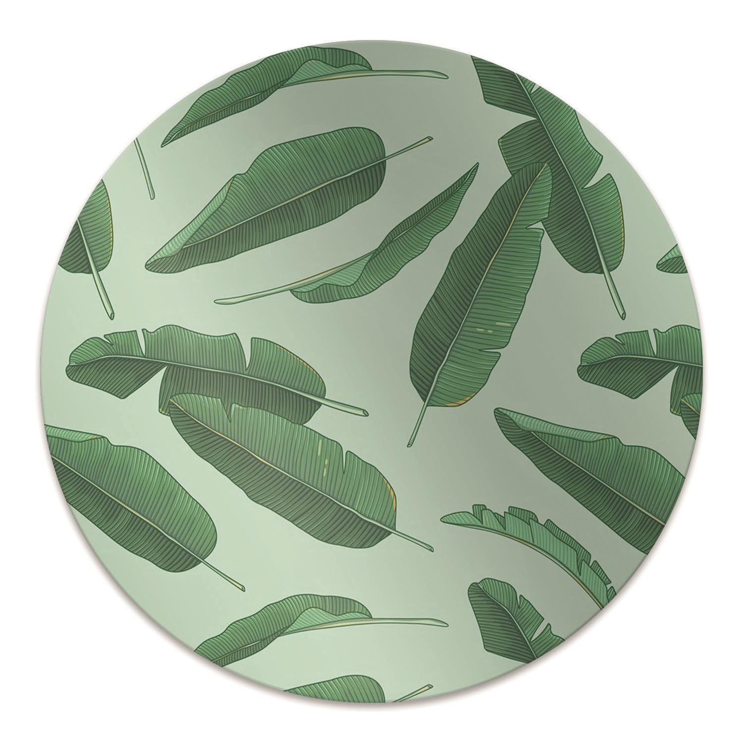 Tappetino per Sedia ø100 cm Antiscivolo Impermeabile Protezione di Pavimenti Rotondo Resistente ai Danni per Ufficio a Casa Facile da Pulire PVC Vinile - foglie di banano
