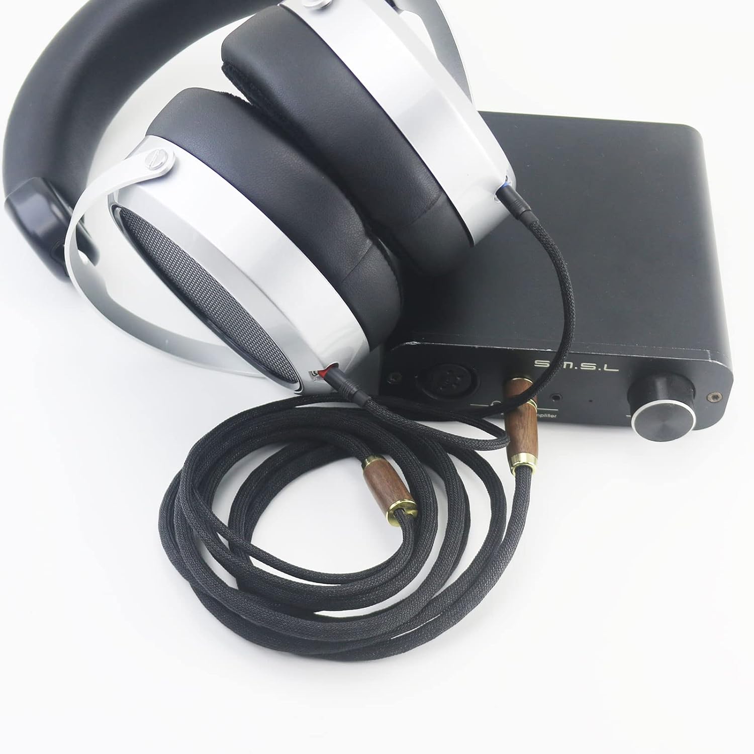 NewFantasia 10ft 6N OCC Copper Silver Plated Upgrade Audio Cable 3.5mm Male and 6.35mm Adapter Compatible with Hifiman Ananda, Arya, Sundara, HE400SE, HE4XX, Edition XS Headphone (2 x 3.5mm Version)