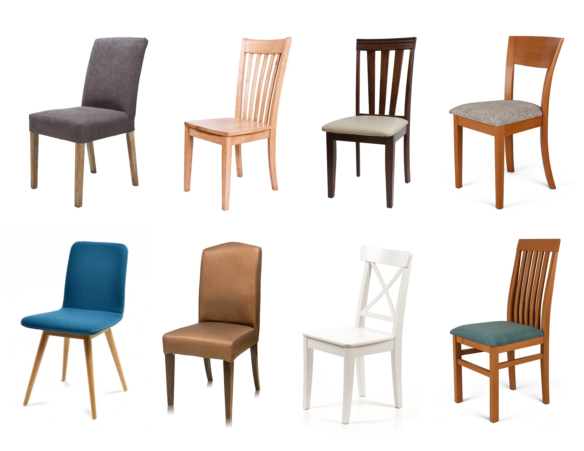 Lot de 6 Housses de Chaise Extensibles Amovibles et Lavables Beige Clair pour Salle à Manger