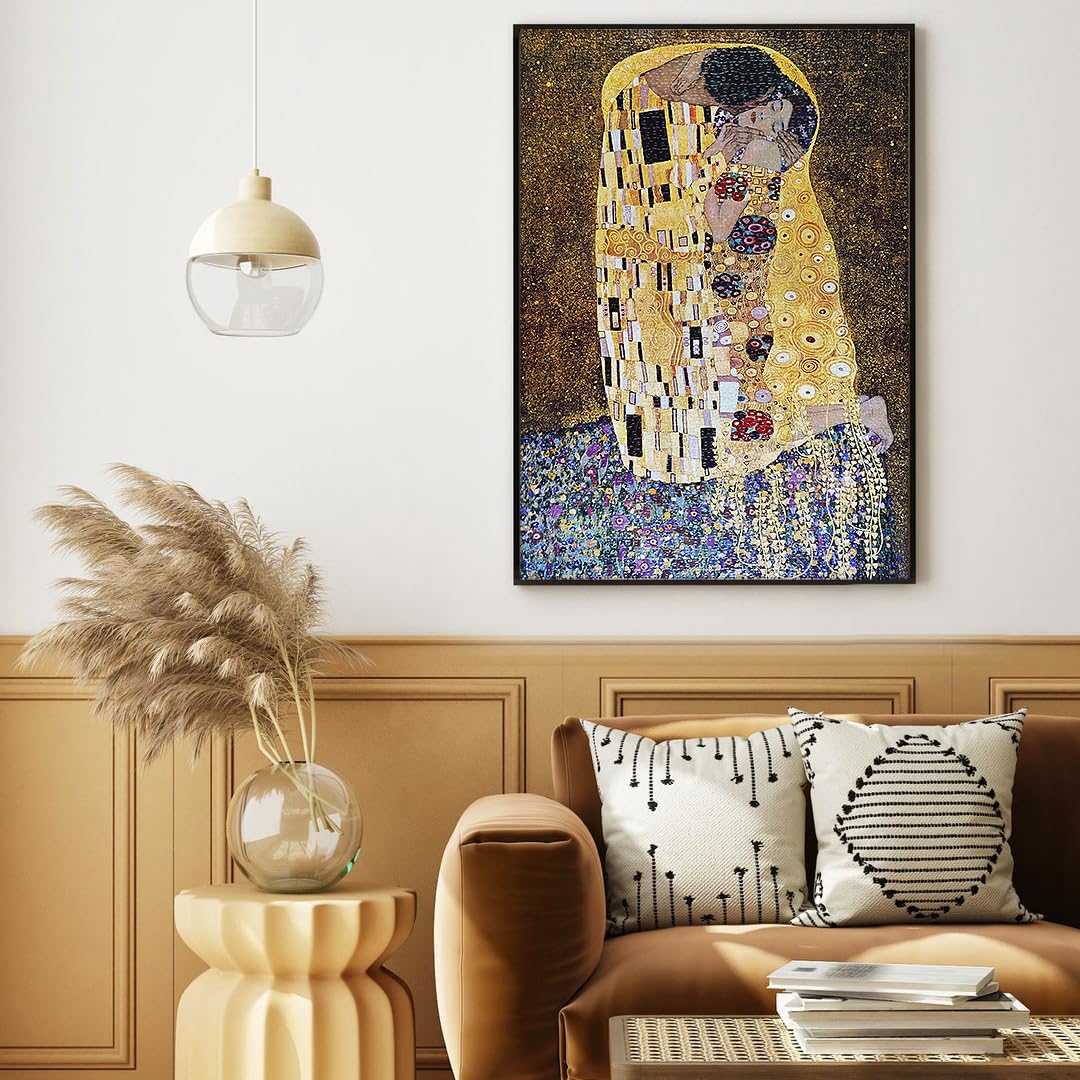 MISITU Rompecabezas de 2000 piezas para adultos, rompecabezas artístico "Kiss" de Gustav Klimt, juego familiar, rompecabezas desafiante para niños de más de 14 años