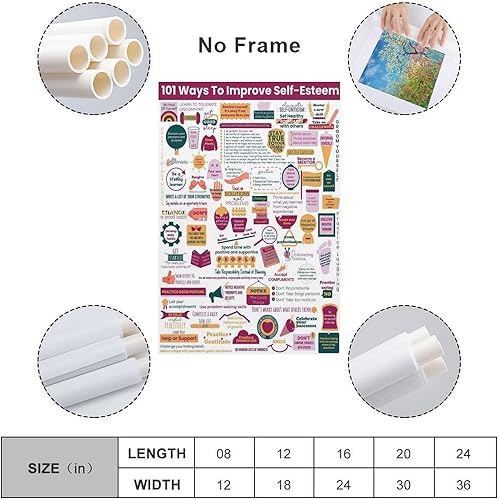 Miniatura 3 de Self-Esteem Poster Self Confidence Coping Skills For Kids, Teens, Young Adults, Parents, Teachers 10 Canvas Poster Wall Art Decor Print Picture