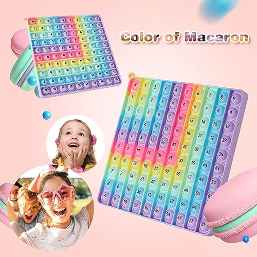 Miniatura 5 de Kingmall Macaron multiplicatoin POP de 100 burbujas en ángulo recto para niños de 4 a 8 años, grandes herramientas para multiplicación de