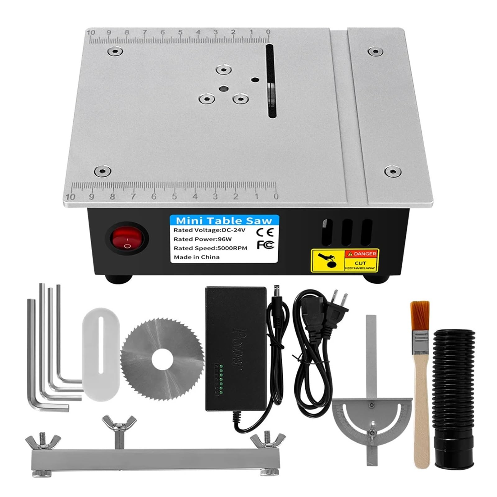 Mini Sierra de mesa multifuncional de 96W y 24V, sierras eléctricas de escritorio, máquina cortadora de torno de banco for carpintería, herramienta de corte DIY, hoja de 63mm