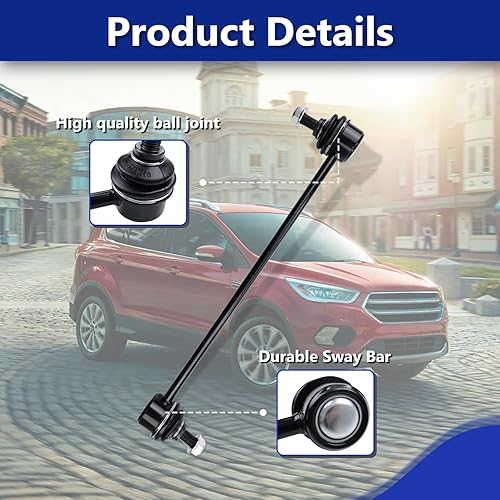 Miniatura 4 de Enlaces de barra estabilizadora, K80880 con rótula compatible con Ford Escape 2013-2018, Ford Focus 2012-2018, Ford Transit 2015-2018, Mazda