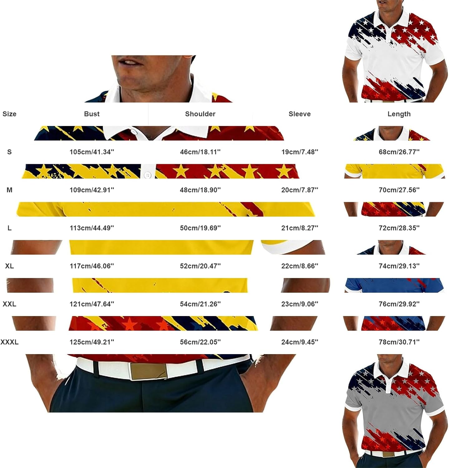 4th of July Shirts for Men Patriotic Polo Shirts American Flag Golf Tshirts Color Block Tops Mens USA Graphic Outfits