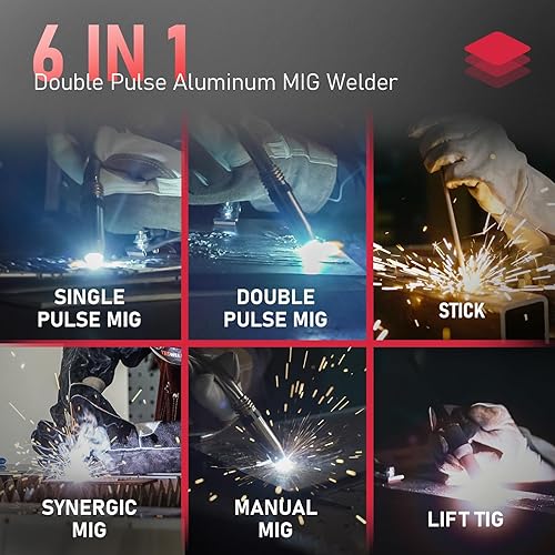 Miniatura 3 de YESWELDER 200Amp Soldador de Aluminio MIG con Pulso YWM-211P, Máquina de Soldadura MIGStickLift TIG Multi Proceso de Doble Voltaje 110220V,