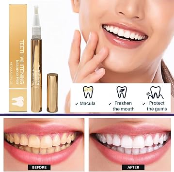 Teeth Whitening Pen,Extra-Strength Teeth Whitening Gold Serum Pen,Tee/th Whitener Pe/n Removes Years of Stains,Tee/th Whiten/ing Kit,Tee/th Whiten/ing Gel Essence,for Deeply Cleaning, Freshens Breath