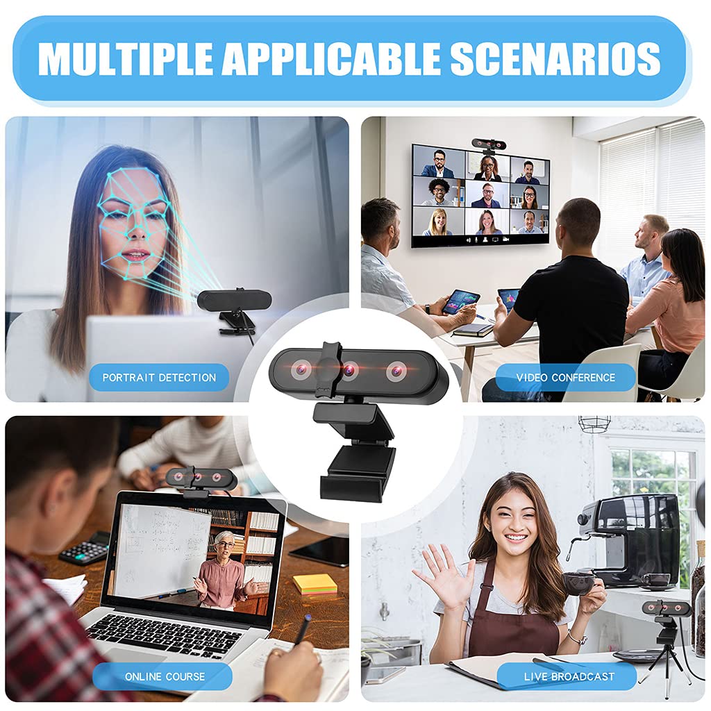 Webcam haute définition 1080p USB avec microphone intégré Lecteur 2K pour appels