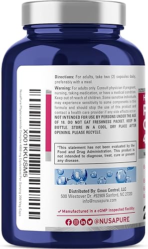 Miniatura 3 de NusaPure Phytoceramides Complex 4000mg 200 Cápsulas Vegetales (No OGM) con Bioperina