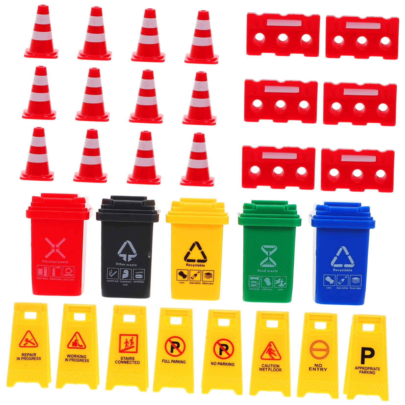 Spielzeug Verkehrsschilder 1 Satz aus Kunststoff für Kinder | Kleiner Simulations Verkehrsschild für Kinder, Realistische Requisiten, für Drinnen und Parkplätze